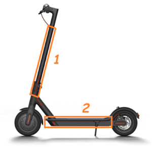 electric scooter battery position